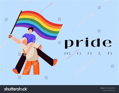 Two Men Lgbt Flag Lgbtq Symbol Stock Vector Royalty Free 2168819919 Shutterstock