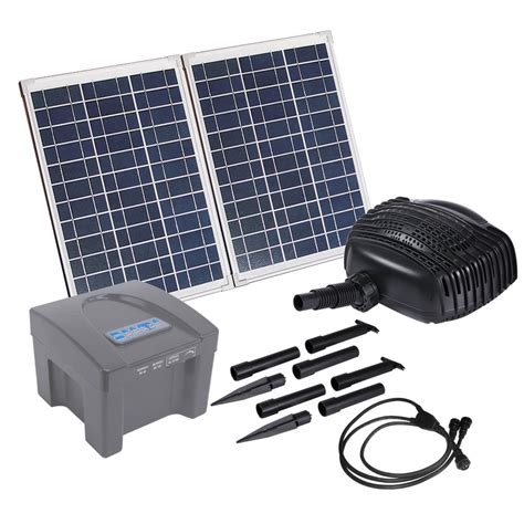 24V Solar Pump Kit with Battery Backup - 800 GPH Max Flow Rate