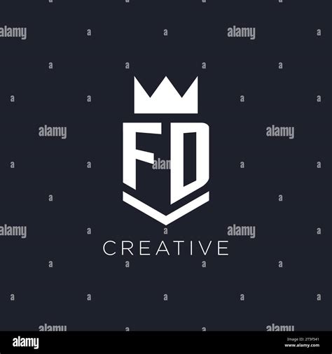 FD Logo With Shield And Crown Initial Monogram Logo Design Ideas Stock