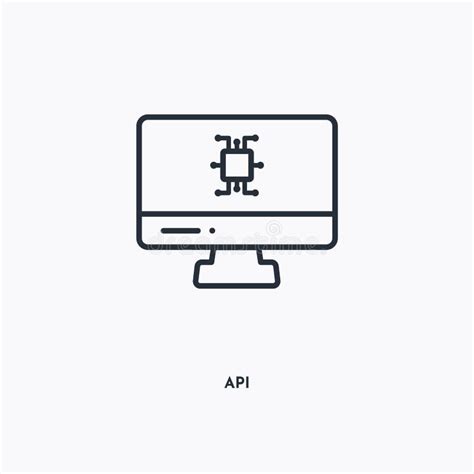 Api Outline Icon Simple Linear Element Illustration Isolated Line Api