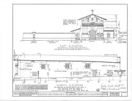 Sheet From The Mission Dolores Historic American Buildings Survey Habs