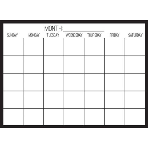 Blank One Month Calendar Template (9) - TEMPLATES EXAMPLE | TEMPLATES EXAMPLE