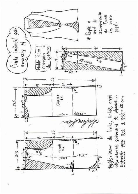 Colete Gola Smoking Diy Marlene Mukai Molde Infantil In