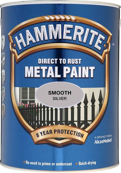 Hammerite 5084898 Direct To Rust Metal Paint 5 L Smooth Silver