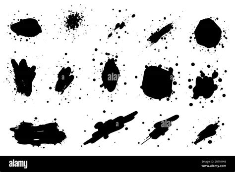 Grunge Ink Black Paint Splotch Splash Of Paints Spray Drops Staining