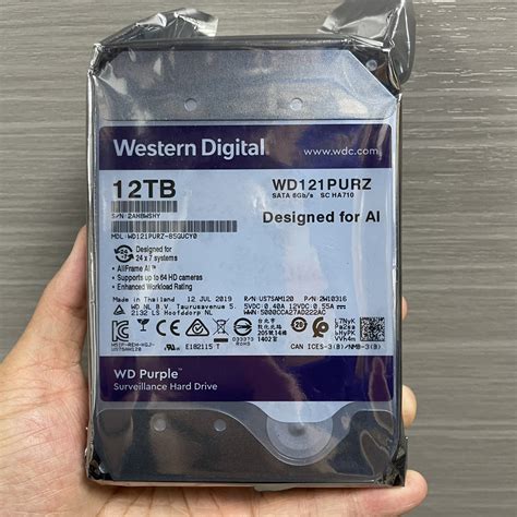 Wd西部数据 Ha710 12t Ai紫盘wd121purz台式机西数12tb监控硬盘虎窝淘