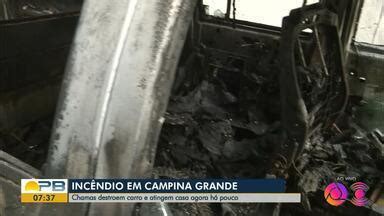 Bom Dia Paraíba Carro pega fogo dentro de garagem de casa em Campina