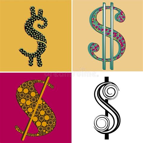 Four symbols of money stock vector. Illustration of currency - 33805939