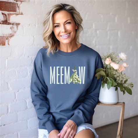 Floral Meemaw Crewneck Sweatshirt May Mother S Day Gift Trendy Cool