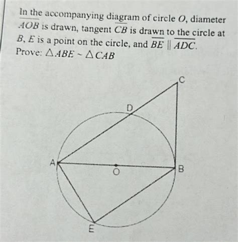 Solved In The Accompanying Diagram Of Circle O Diameter Ov Geometry