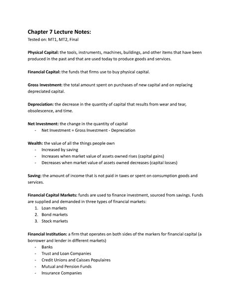 Chapter 7 Lecture Notes Chapter 7 Lecture Notes Tested On Mt1 Mt2