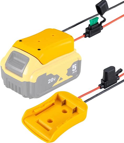 Power Wheel Adapter For Dewalt 20V Battery With Fuse Wire Terminals