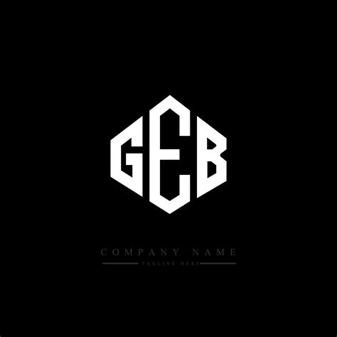 Geb Letter Logo Design With Polygon Shape Geb Polygon And Cube Shape