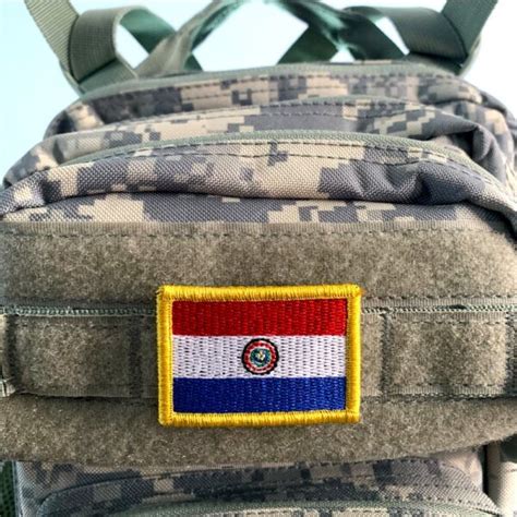 BP0047V11 Bandeira Paraguai Patch Bordado Fecho Contato BR44