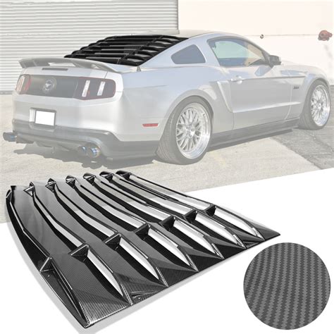 Mustang Rear Window Louver Kit Abs W Carbon Fiber Look