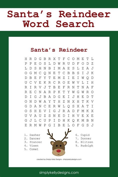 Reindeer Word Search