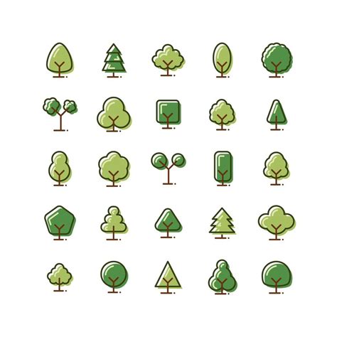 Tree Filled Outline Icon Set 1338706 Vector Art at Vecteezy