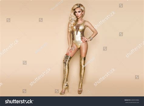 Elegant Sexy Woman Gold Bikini Amazing Stock Photo 684818986 Shutterstock