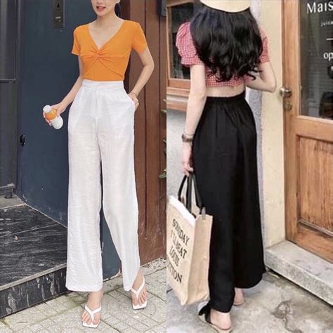 Quần ống rộng đũi G U xuất nhật hàng mới HOT TREND Shopee Việt Nam