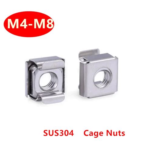 10pcs 304 Stainless Steel M4 M5 M6 M8 Cabinet Nut Quartet Floating Nut