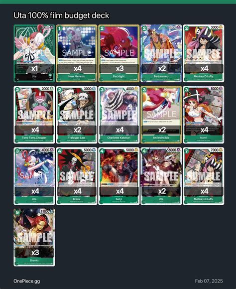 Uta 100% film budget deck One Piece Card Game Deck | One Piece Card Game