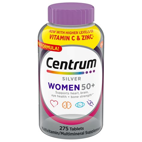 Centrum Silver Multivitamins For Women Over 50 Multimineral Supplement