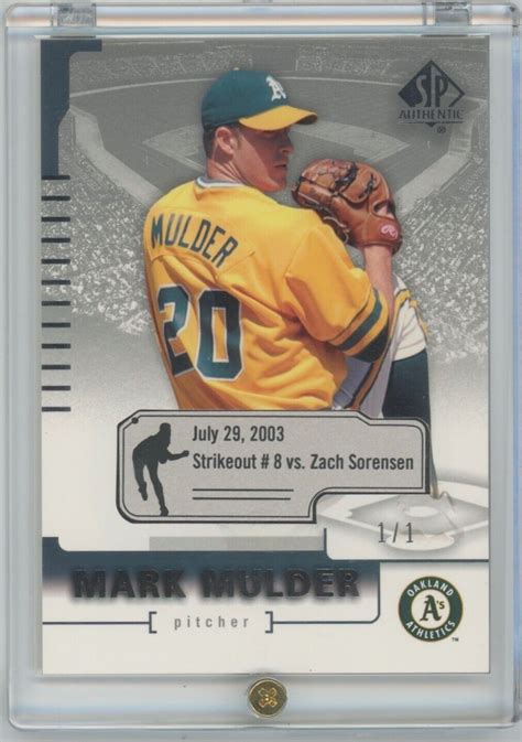 2004 SP Authentic Mark Mulder 90 1 1 Game Dated Card Oakland