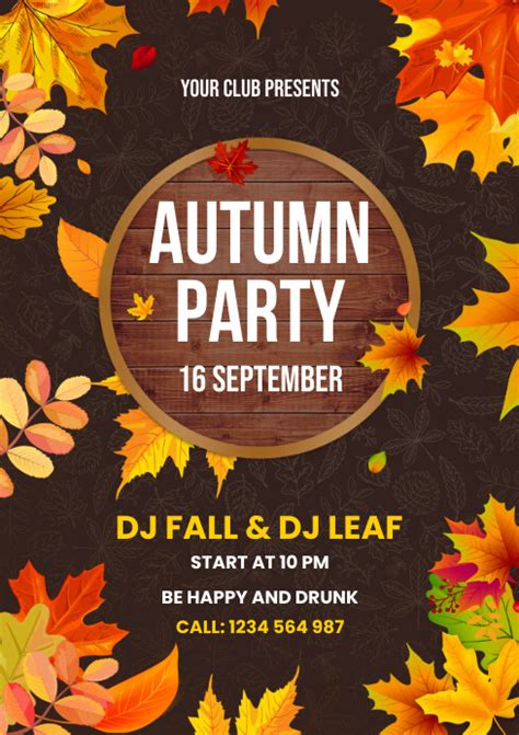 Autumn Party Fall Festival Party Flyer Template Postermywall