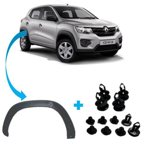 Kit Moldura Paralama Traseira Dir 12 Buchas Renault Kwid Autorizada Pecas