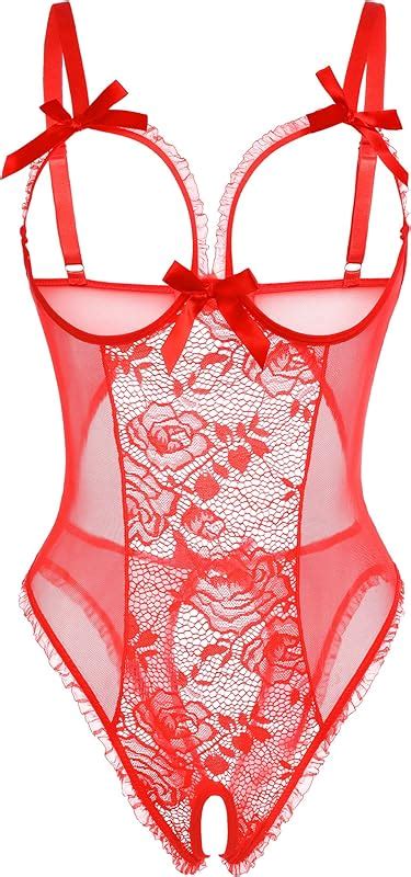 Avidlove Women One Piece Lingerie Sexy Lace Babydoll Mini Bodysuit