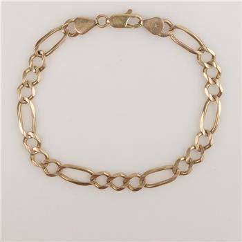 Kt Gold Figaro Chain Bracelet Property Room