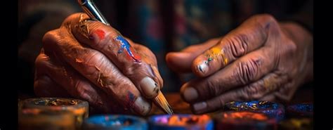 Premium AI Image | A closeup of a person's hands holding a paintbrush ...