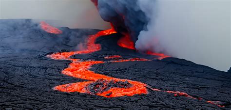 Volcanic eruption lava material red lava hot magma 32310025 Stock Photo ...