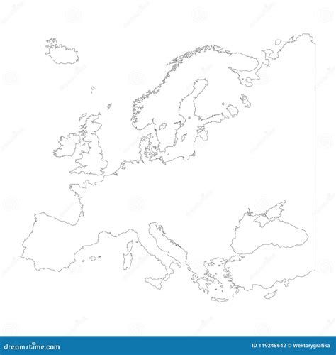 West Europe Map Black And White Clipart