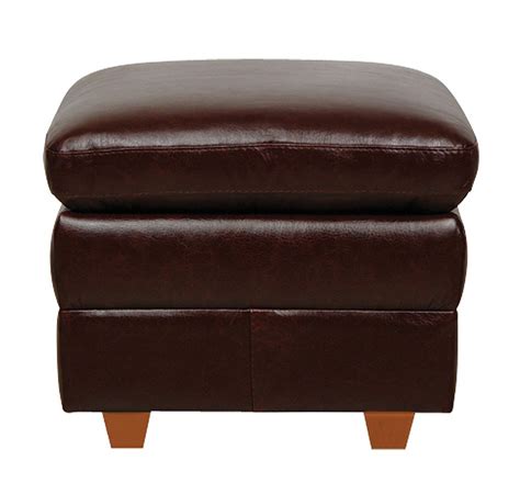 Austin Italian Leather Storage Ottoman Luke Leather | Furniture Cart