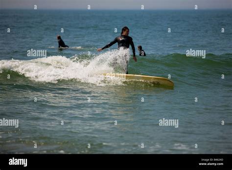 Surfing waves of Far Rockaway Beach on a very hot day of June Far ...