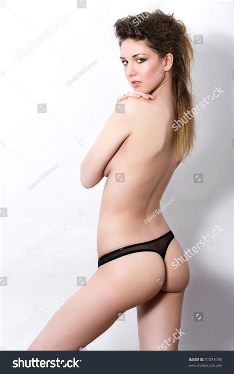 Rear View Sexy Nude Woman Black Stock Photo Shutterstock