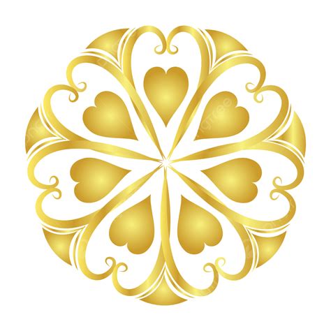 Golden Design Vector Hd Png Images Golden Flower Vector Design Flower