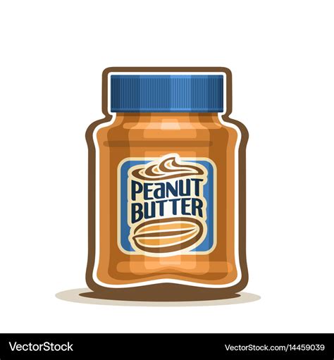 Peanut butter jar with label Royalty Free Vector Image