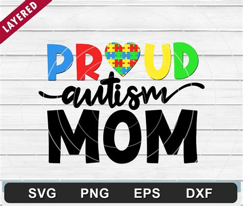 Proud Autism Mom Svg Instant Download Printable Cut File Etsy