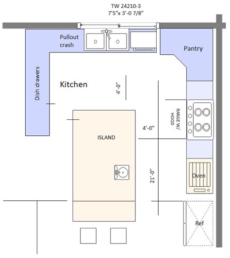 Free Editable Kitchen Floor Plan Examples Templates Edrawmax Fillable