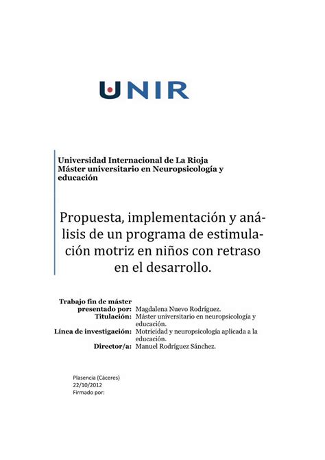 PDF Propuesta implementación y aná lisis de un programa de