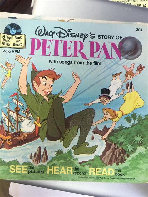 Peter Pan Book And Record 304 Paperback Jan 01 1977 Disney Walt