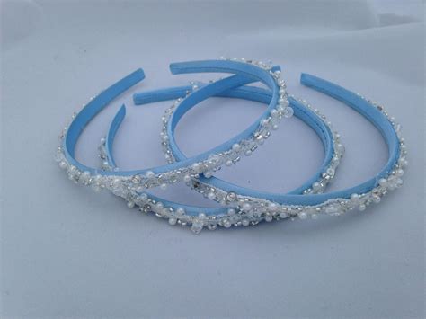 Powder Blue Ice Blue Headbands Hairbands For Bridesmaids Etsy Blue