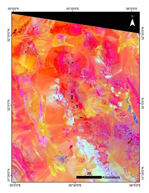 Landsat Etm Ratio Image Bands And In Red Green And