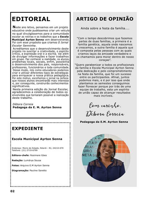 Jornal Escolar do Seninha 1º Edição SME FME