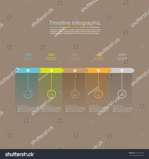 Vintage Timeline Infographic Set Icons Vector Stock Vector Royalty