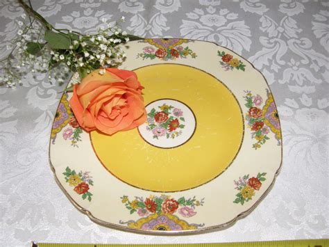 Vintage Royal Ivory John Maddock Sons Plate Yellow Etsy