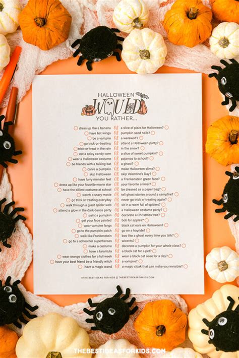 50 Halloween Would You Rather (Free Printables) - The Best Ideas for Kids