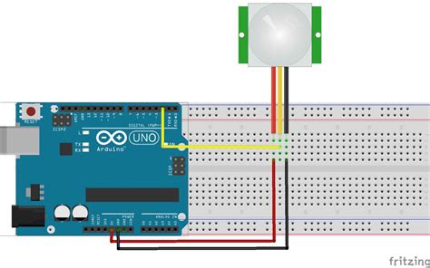 Pir Motion Sensor Arduino Circuit Diagram